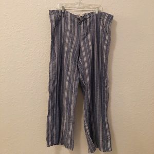 Blue and White Striped Beach Pant